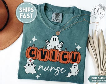 Camiseta de Halloween de la UCI cardiovascular Camiseta de enfermera de la UCI cardiovascular Camiseta espeluznante de enfermera cardiovascular Camiseta de calabaza para enfermera cardíaca Camiseta de fantasma de la UCI cardiovascular