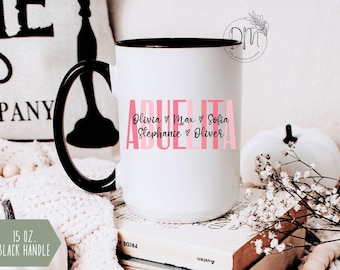 Abuelita Mug with Grandkids Names Mug for Abuelita Mug Personalized Abuelita Coffee Mug Custom Abuelita Gift for Abuela Dia de las Madres