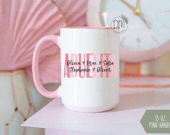Abuelita Mug with Grandkids Names Mug for Abuelita Mug Personalized Abuelita Coffee Mug Custom Abuelita Gift for Abuela Dia de las Madres