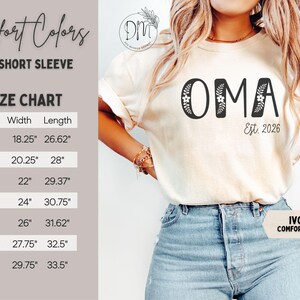 Oma Shirt, Floral Oma Established Shirt, Personalized Oma Est Shirt, New Oma Pregnancy Reveal Oma Mothers Day Gift for Oma Est 2026 Shirt zdjęcie 7