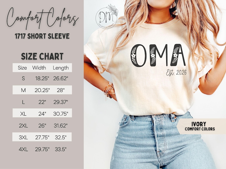 Oma Shirt, Floral Oma Established Shirt, Personalized Oma Est Shirt, New Oma Pregnancy Reveal Oma Mothers Day Gift for Oma Est 2026 Shirt zdjęcie 7
