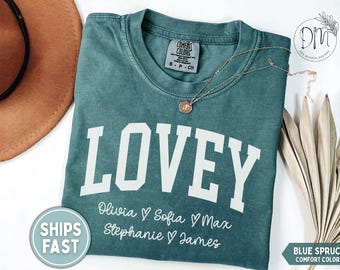 Lovey Shirt Personalized Lovey Shirt Lovey T-Shirt Grandkid Names Lovey Tshirt Custom Lovey Gift for Lovey Mothers Day Gift