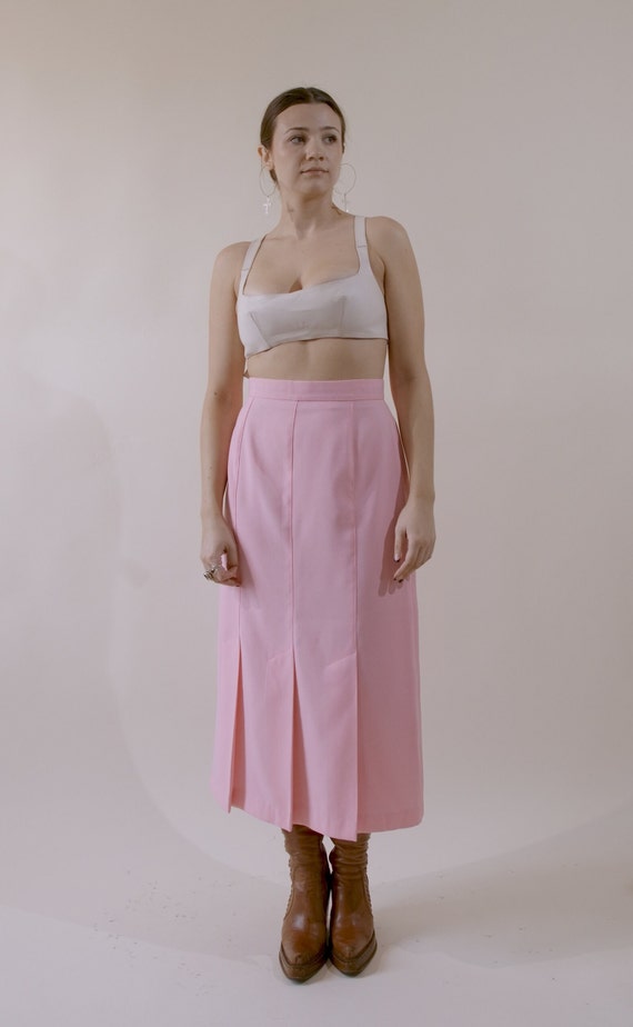 Bubble Gum Pink Pleated Pencil Skirt Ankle Length - image 4