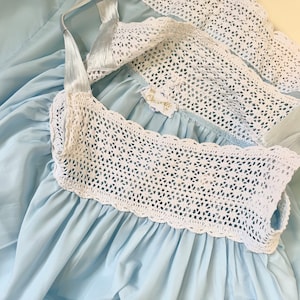 60s Baby Blue Crochet Slip Dress Union Made