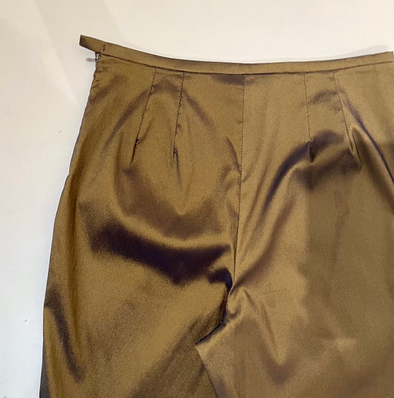 Amazing Olive Gold Stretch Party Pants - image 7