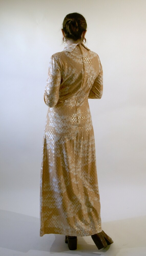 Gorgeous Handmade Vintage Gold Shirt Dress - image 6