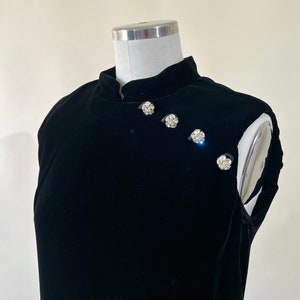 60s Cheongsam Black Velvet Dress