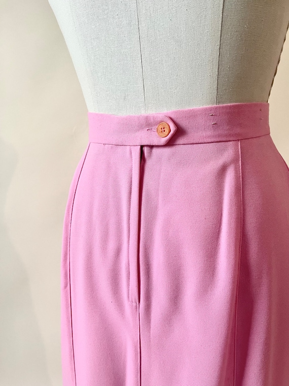 Bubble Gum Pink Pleated Pencil Skirt Ankle Length - image 8