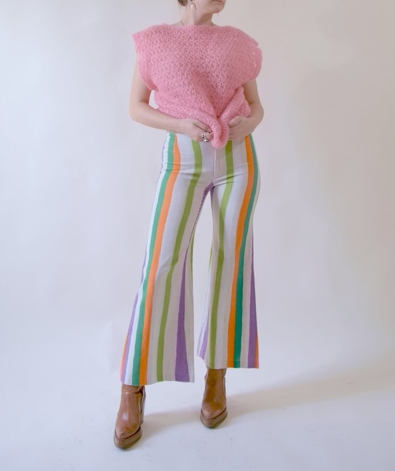70s striped bell bottom pants - Gem