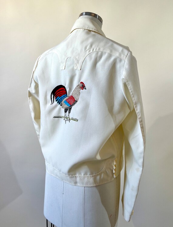 70s Embroidered Light Weight Cream Jacket - image 4