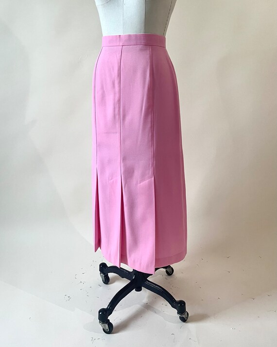 Bubble Gum Pink Pleated Pencil Skirt Ankle Length - image 7