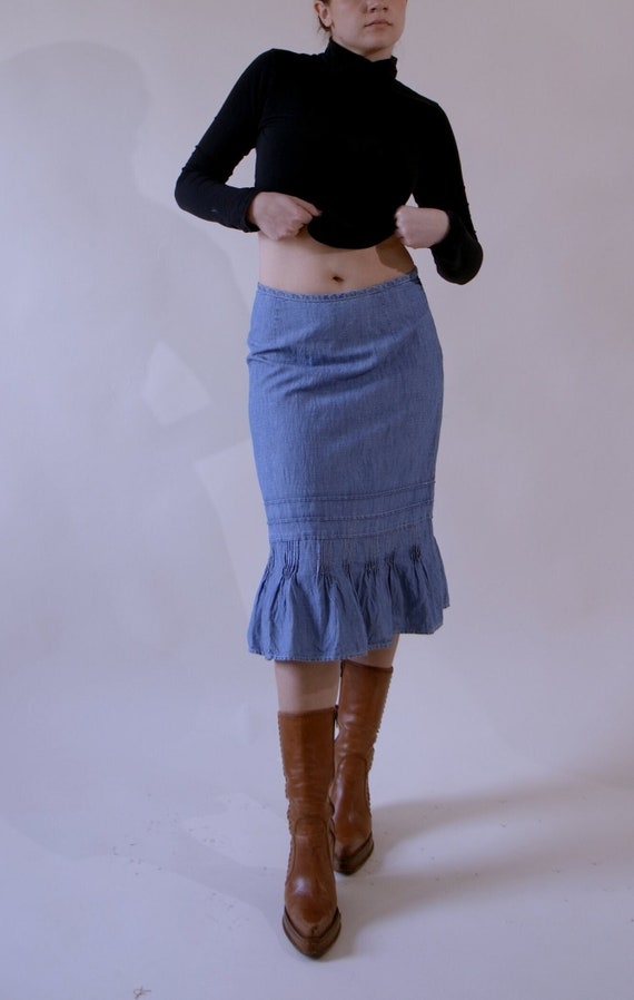 90s Denim Midi Skirt