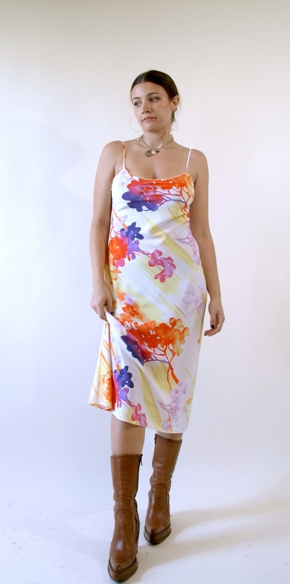 Vintage Natori Silk Water Color Mid Length Slip Dr