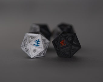 The Life and death [生=20 / 死亡=1] D20 [PR0T0TYPE] - D&D Dice - Dungeons and Dragons, 7th Sea, Pathfinder, Cabala, Cthulhu GDR]