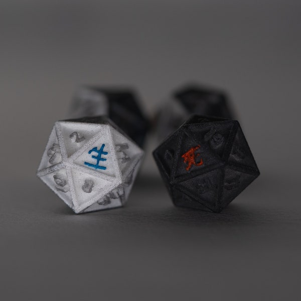 The Life and death [生=20 / 死亡=1] D20 [PR0T0TYPE] - D&D Dice - Dungeons and Dragons, 7th Sea, Pathfinder, Kabbalah, Cthulhu RPG]