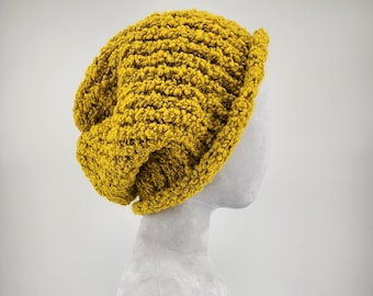Honey Mustard Yellow Bouclette Knit Hat/Cap/Beanie