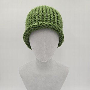 Chunky, Loose-Knit, Green Colored Hat/Cap/Beanie