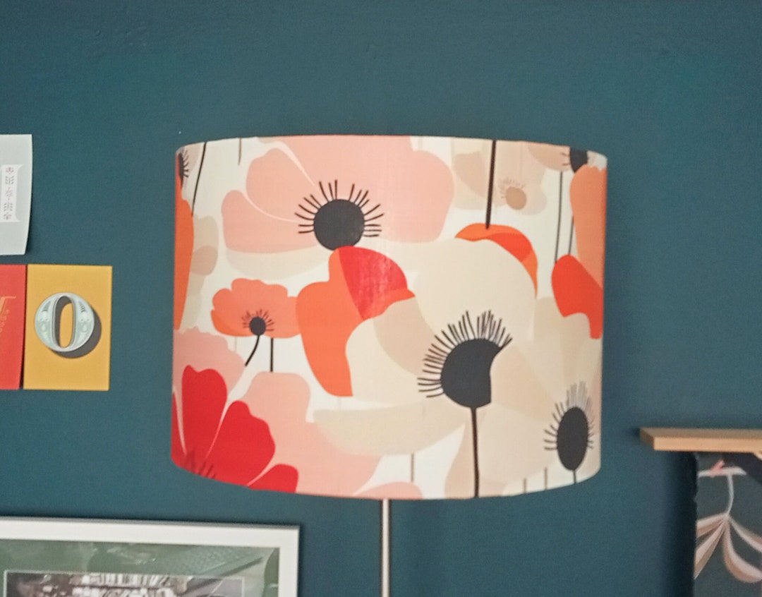 Lamp Shade - Mod Poppies - Etsy