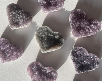 Druzy Amethyst Hearts