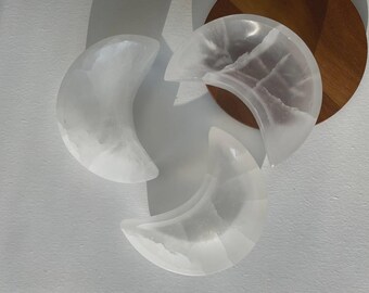Selenite Moon Bowls