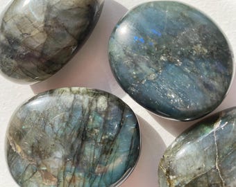 Flashy Labradorite Palm Stones