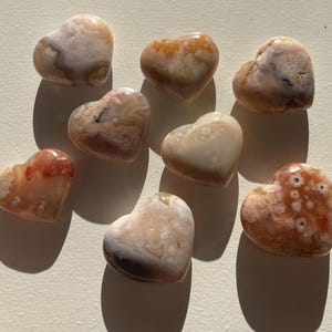 Flower Agate Hearts