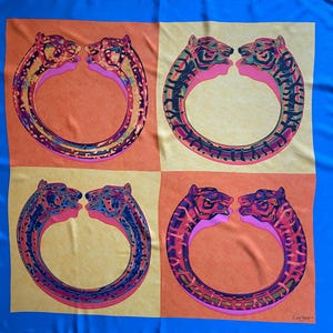 CARTIER Silk Scarf “PANTHER BRACELET”