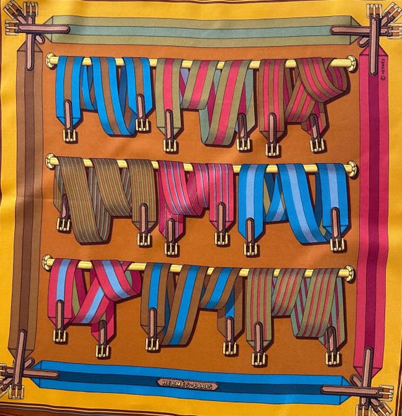 HERMÈS « LES SANGLES » Gavroche Scarf