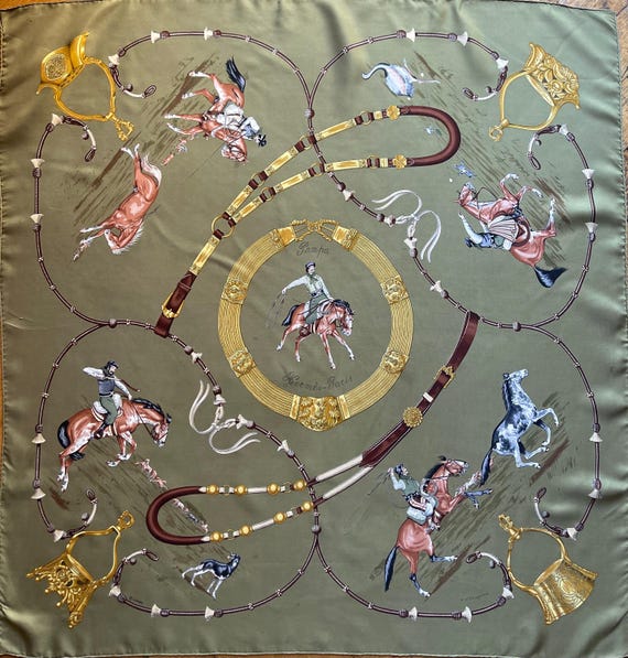 HERMÈS PAMPA Silk Scarf Designed by Jean De Fougerolles 1986 - Etsy