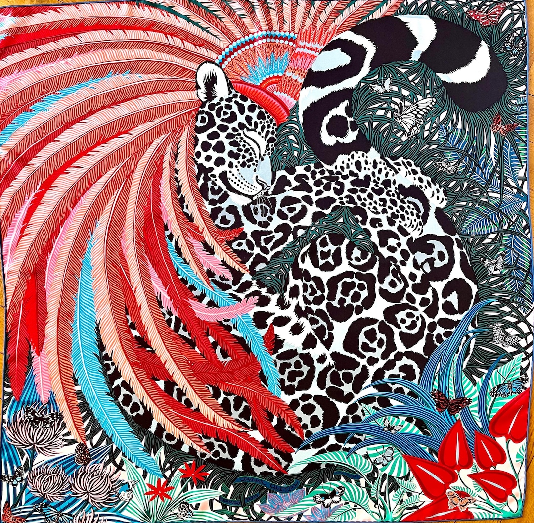 【美品】HERMES エルメス ツイリー ジャガーケツァール アリスシャーリー HERMES JAGUAR QUETZAL 2021 by Alice Shirley - Etsy