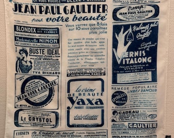 JEAN-PAUL GAULTIER katoenen sjaal, vintage kranten uit 1990