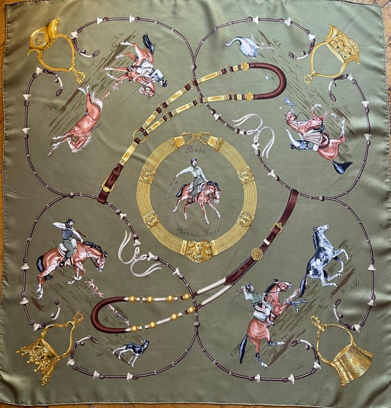 HERMÈS PAMPA Silk Scarf Designed by Jean De Fougerolles 1986 - Etsy