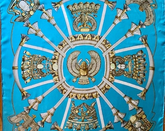 HERMÈS ÉGYPTE Silk Scarf designed by Latham Caty 1970