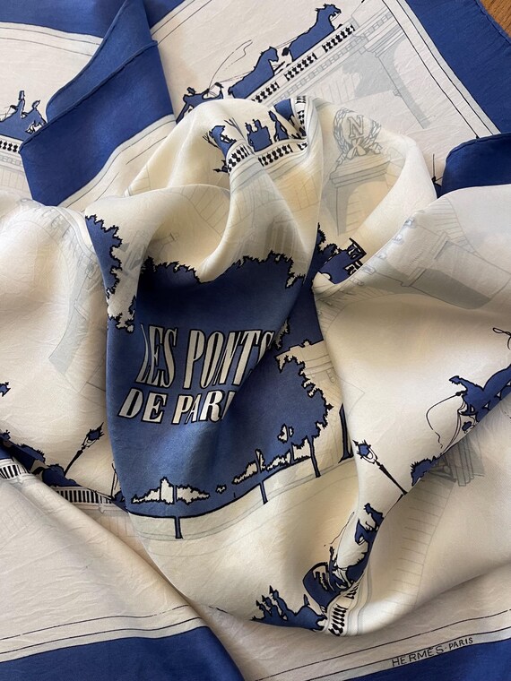 Foulard Hermès Les Ponts De Paris En Soie 90x90 - Occasion Impeccable (multicolore)