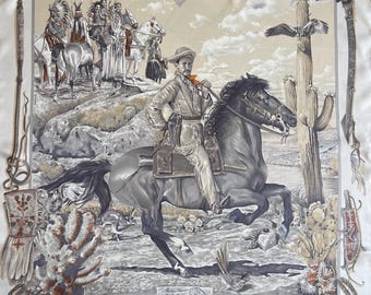 HERMÈS zijden sjaal van 70 cm « The PONY EXPRESS » 2012