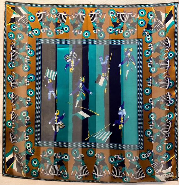 LANVIN the Revolutionaries 1990 Silk Scarf