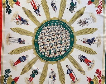 Foulard en soie HERMÈS « À La GLOIRE De La Légion ÉTRANGÈRE » 1951