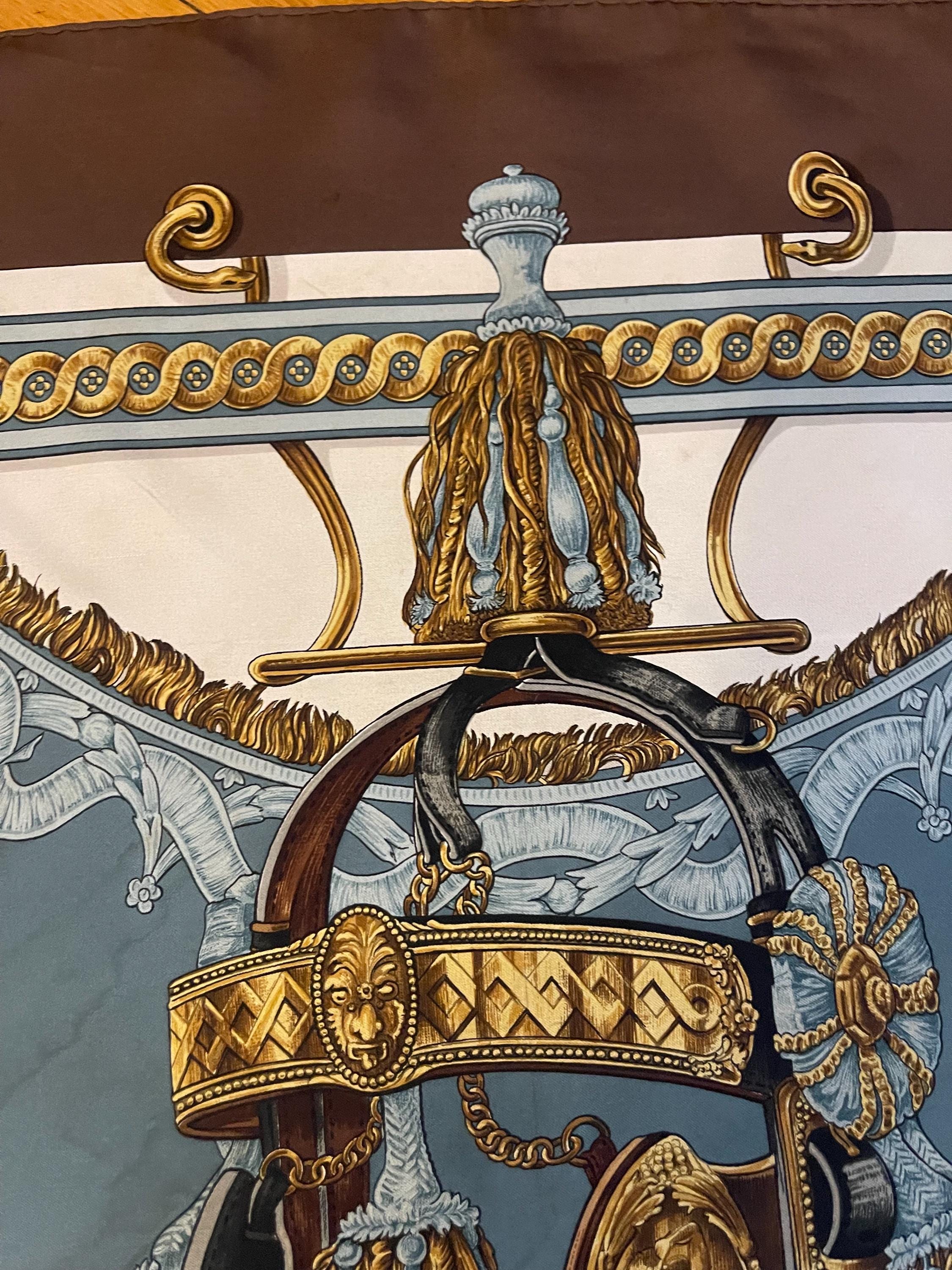HERMES BRIDE De COUR 1987 Silk Scarf “francoise De La Perriere