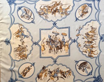 HERMÈS CHEVAUX des MOGHOLS Silk Scarf designed by Jean de Fougerolles 1993