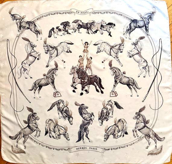 HERMÈS EN PISTE Silk Scarf 1998 by Roger Dallet - Etsy