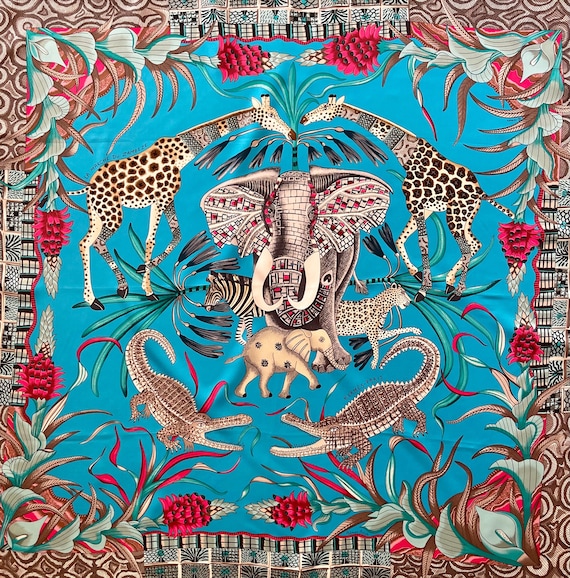 HERMÈS « la MARCHE Du ZAMBÈZE » Silk Scarf 2016 - Etsy
