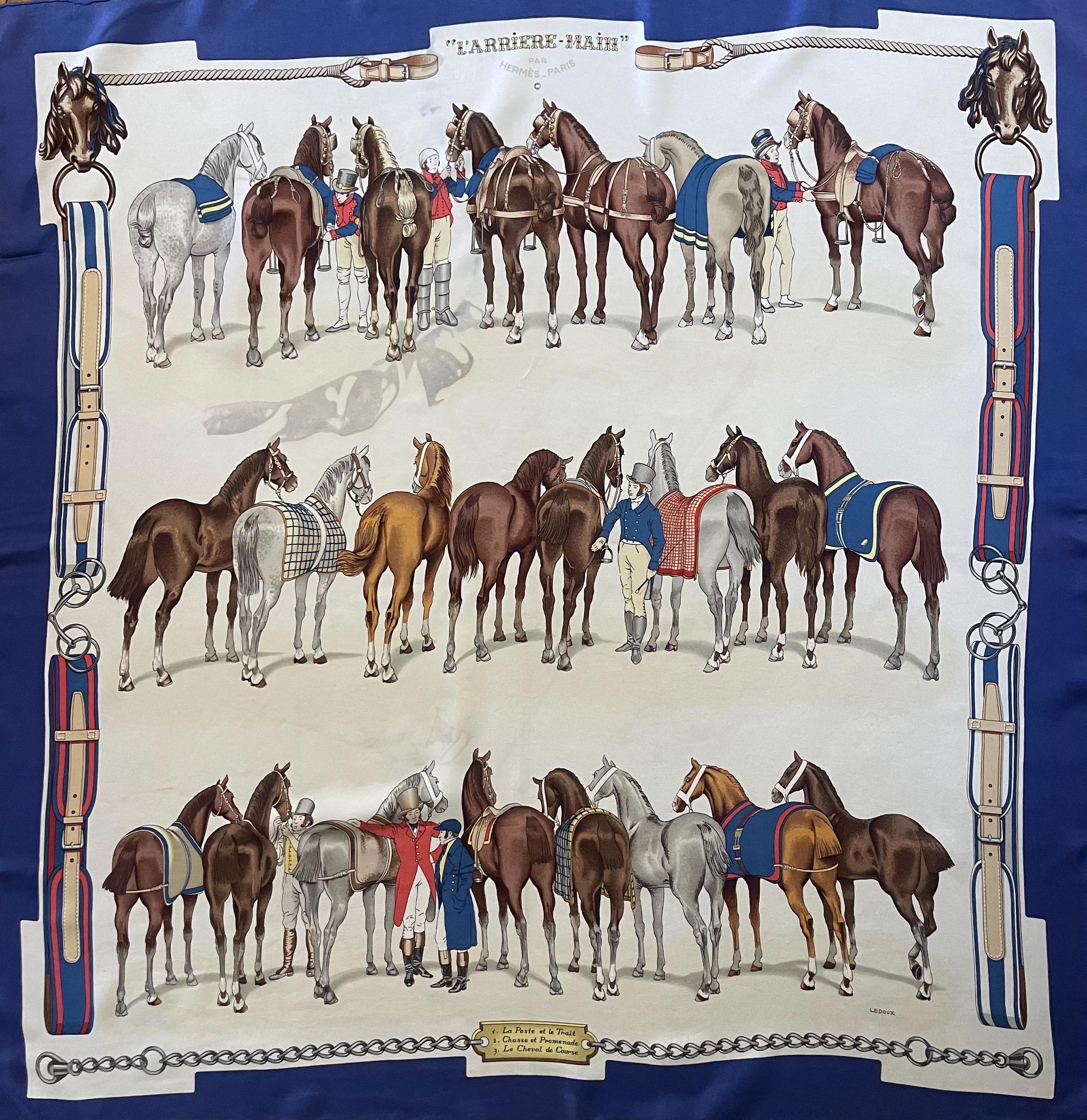 HERMÈS Scarf « L'ARRIÈRE-MAIN » 1969 - Etsy