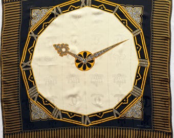 Foulard en soie CARTIER 1990 Cadran d'horloge