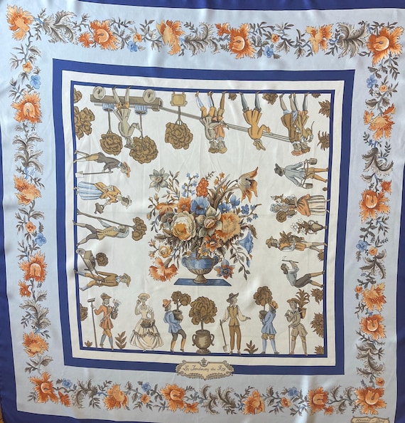 HERMÈS Silk Scarf « Les JARDINS Du ROY » 1967