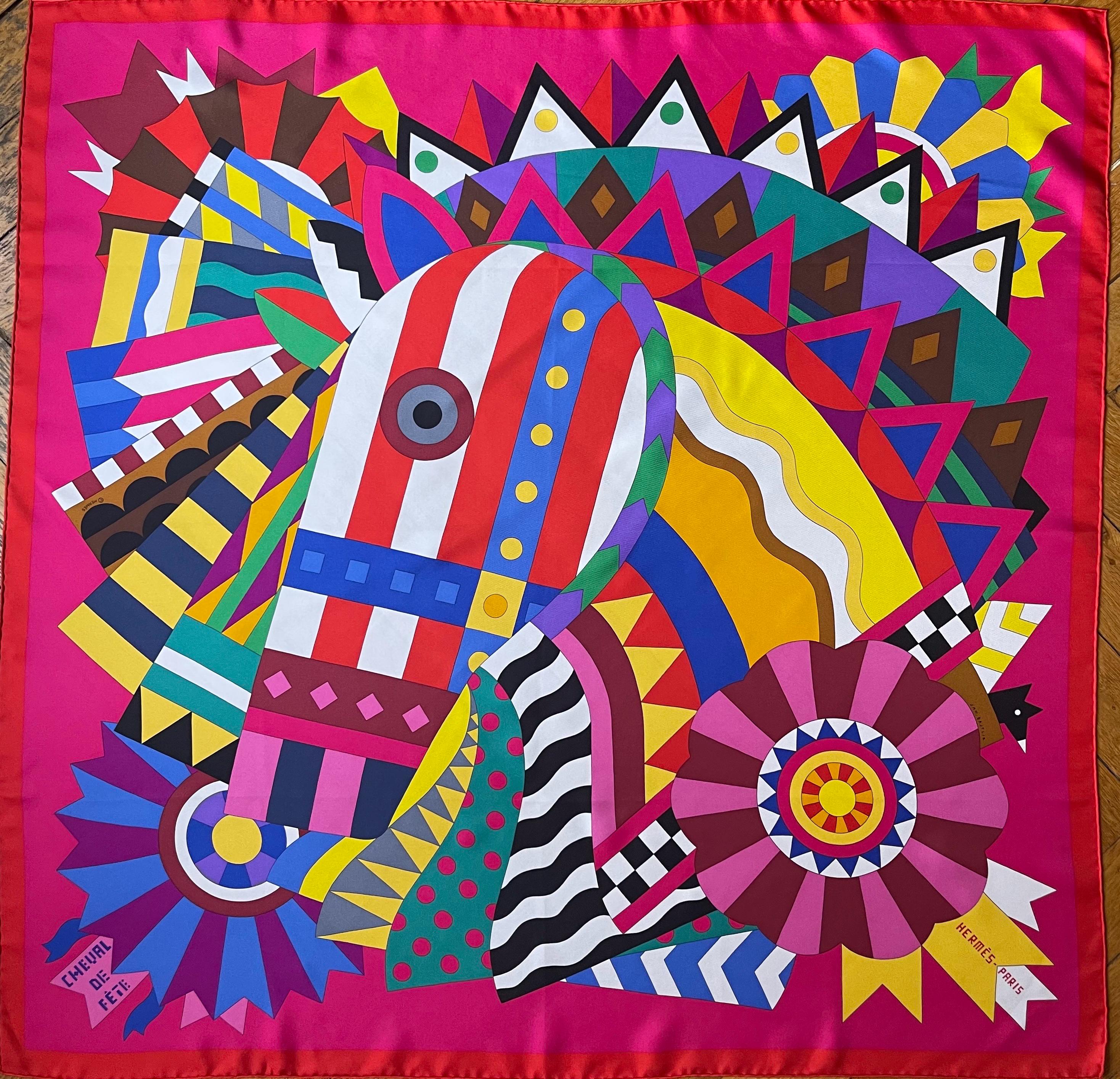 HERMÈS CHEVAL De FÊTE Silk Scarf 2021 Designed by Jan Bajtlik - Etsy