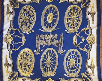 HERMÈS les ROUES 1967 Silk Scarf designed by Latham Caty