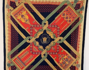 HERMÈS BRINS d'OR 1982 Julie Abadie Foulard en soie