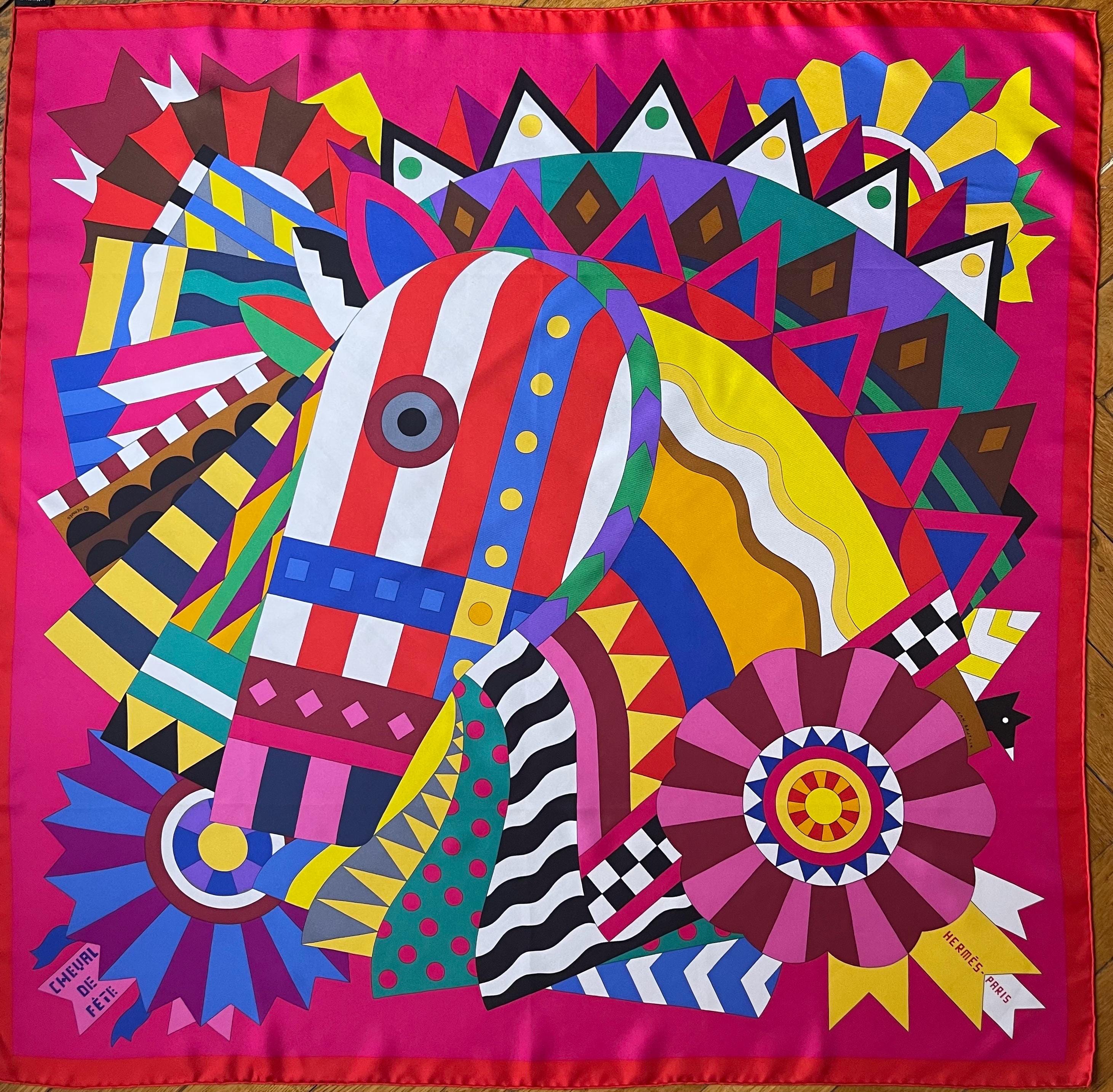 HERMÈS CHEVAL De FÊTE Silk Scarf 2021 Designed by Jan Bajtlik - Etsy