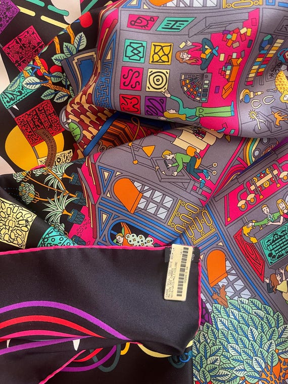 HERMÈS Silk Scarf “la MAISON Des CARRÉS” 2014 - Etsy