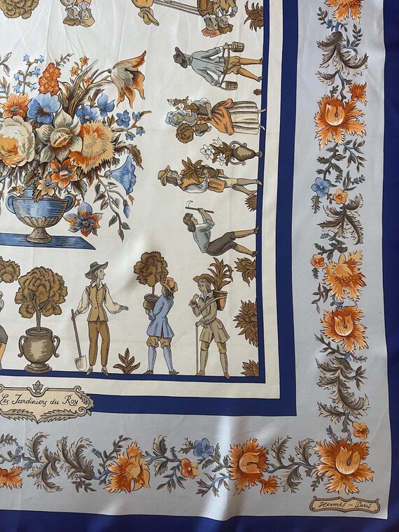 HERMÈS Silk Scarf « Les JARDINS Du ROY » 1967 View 5